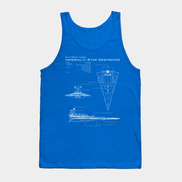 Imperial Star Destroyer Blueprint Tank Top by patrickkingart